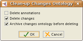 The dialog that comes up when selecting Clean-up Changes ontology from the Changes menu