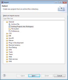 Or use SVN to download. Then call mvn eclipse:eclipse and import project